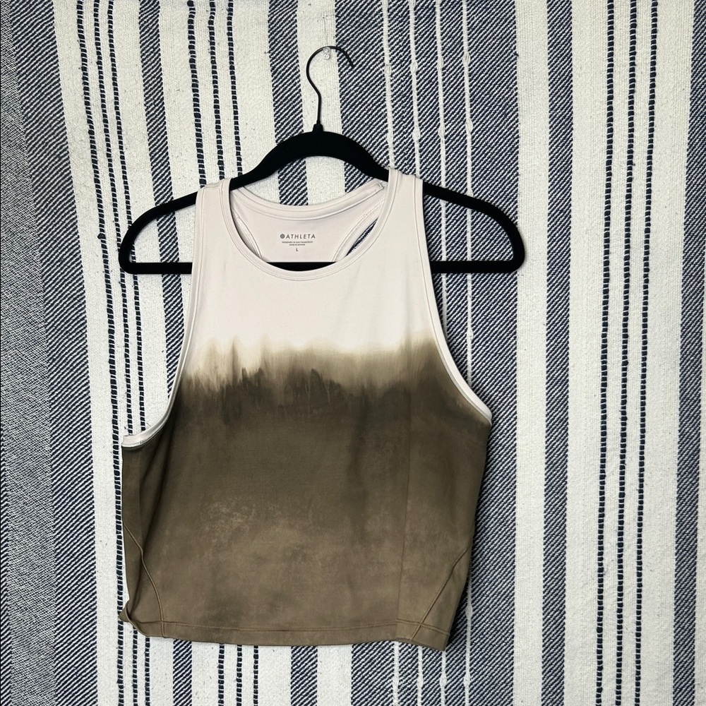 Athleta Shanti Watercolor Striped Crop Tank Top - Picture 2 of 5